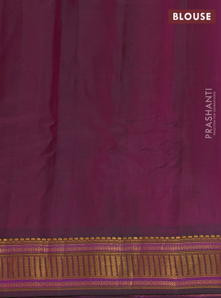 Gadwal silk cotton saree magenta pink and dual shade of green with zari woven buttas and zari woven border