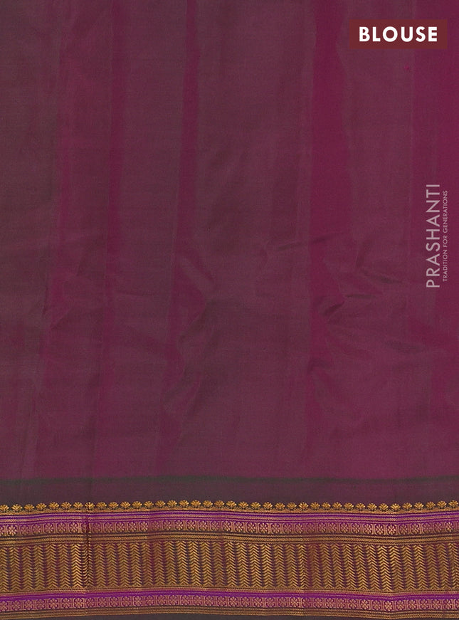 Gadwal silk cotton saree pink and dual shade of green with zari woven buttas and zari woven border
