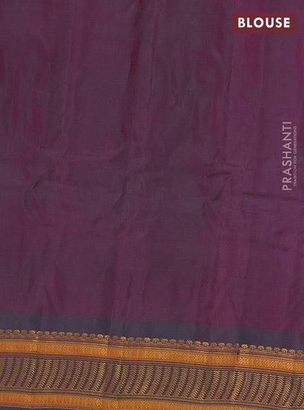 Gadwal silk cotton saree magenta pink and dual shade of green with zari woven buttas and zari woven border