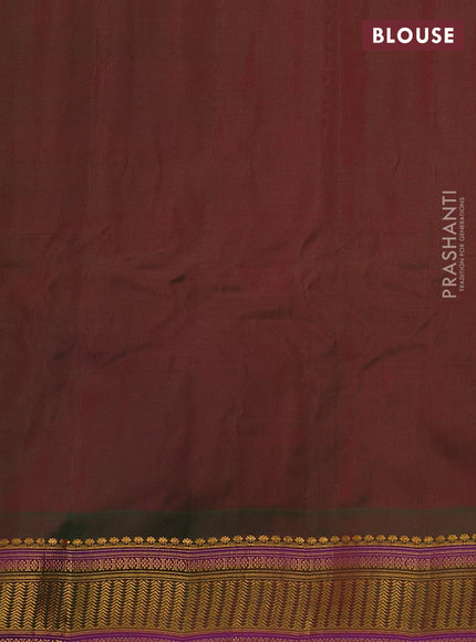 Gadwal silk cotton saree maroon and dual shade of green with zari woven buttas and zari woven border