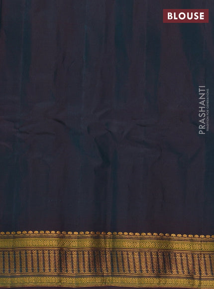 Gadwal silk cotton saree peacock green and dual shade of maroon with zari woven buttas and zari woven border