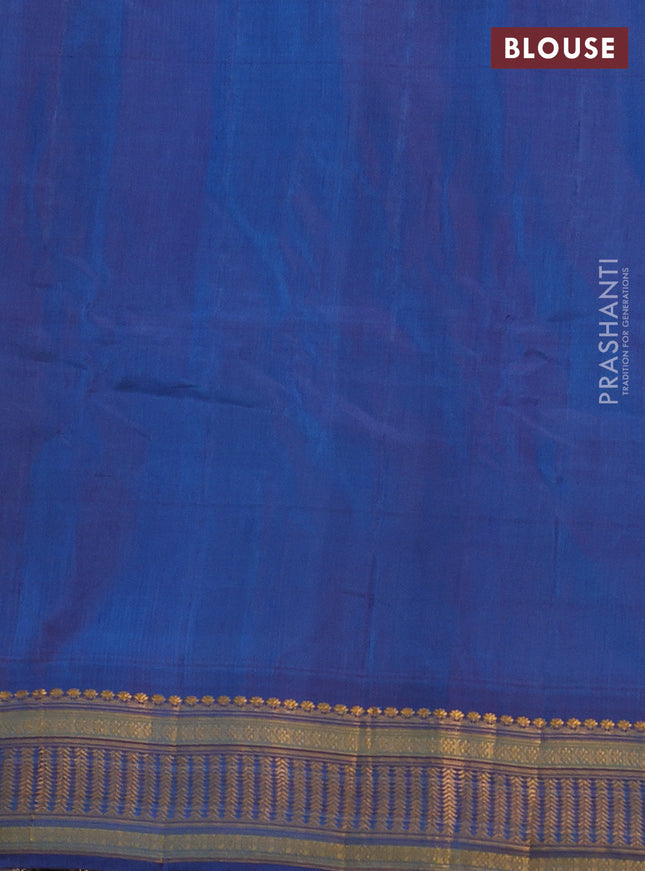 Gadwal silk cotton saree cs blue and dual shade of maroon with zari woven buttas and zari woven border