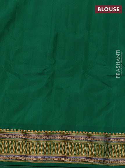 Gadwal silk cotton saree dual shade of green and green with zari woven buttas and zari woven border