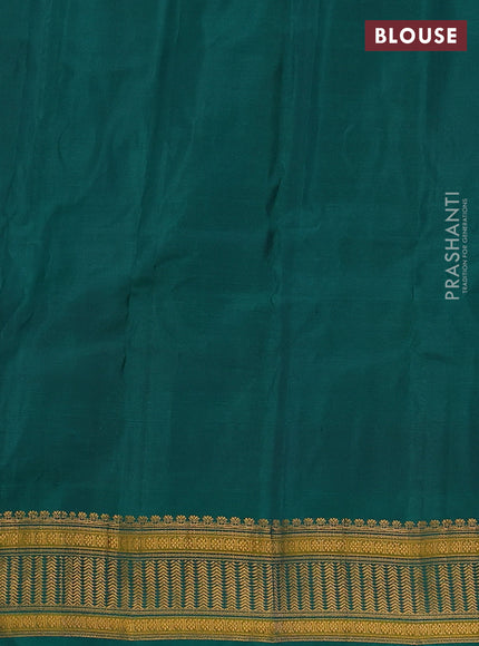 Gadwal silk cotton saree dual shade of teal greenish maroon and green with zari woven buttas and zari woven border