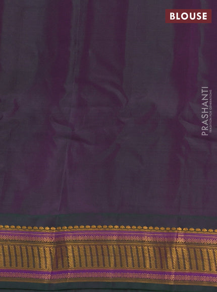Gadwal silk cotton saree dual shade of pink and green with zari woven buttas and zari woven border