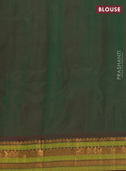 Gadwal silk cotton saree green and dual shade of maroon with zari woven buttas and zari woven border
