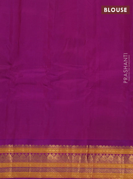 Gadwal silk cotton saree magenta pink and purple with zari woven paisley buttas and zari woven border