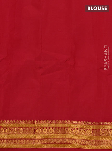 Gadwal silk cotton saree red shade and red with zari woven paisley buttas and zari woven border