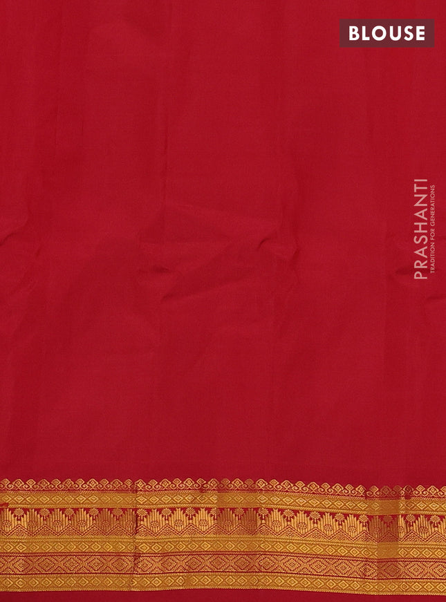 Gadwal silk cotton saree red shade and red with zari woven paisley buttas and zari woven border