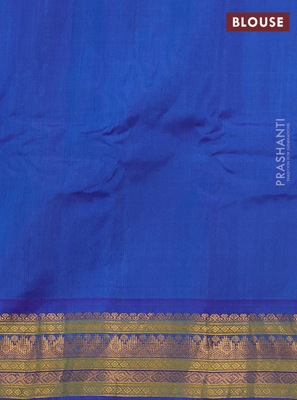 Gadwal silk cotton saree cs blue and purple with zari woven paisley buttas and zari woven border