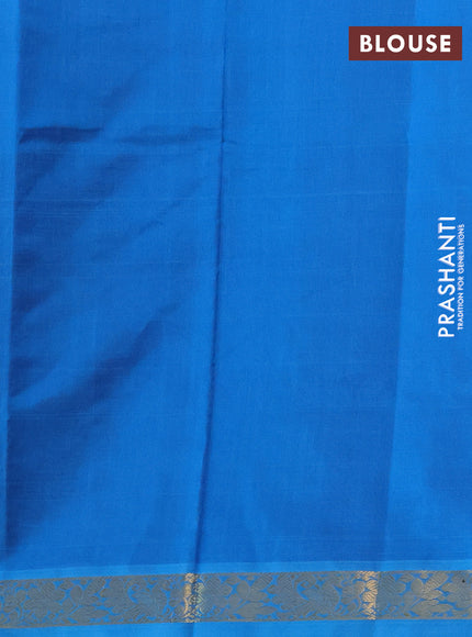 Silk cotton saree purple and cs blue with plain body and zari woven border