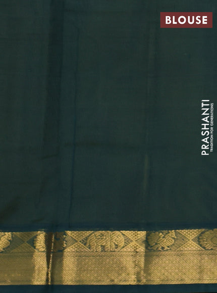 Silk cotton saree mehendi green and bottle green with plain body and zari woven border