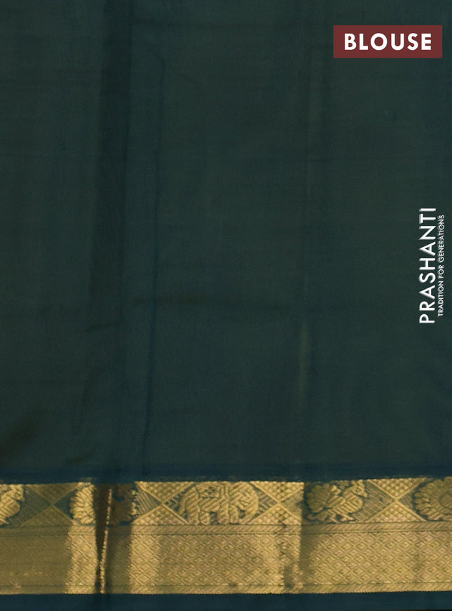 Silk cotton saree mehendi green and bottle green with plain body and zari woven border