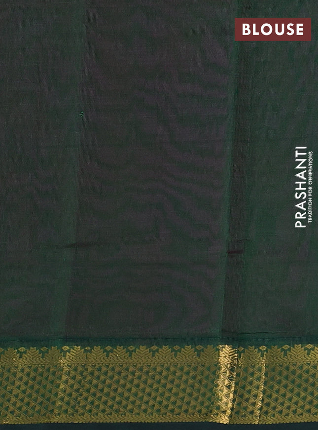 Silk cotton saree pink and green with plain body and zari woven border