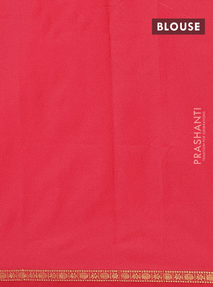 Arani semi silk saree red shade with plain body and small zari woven border