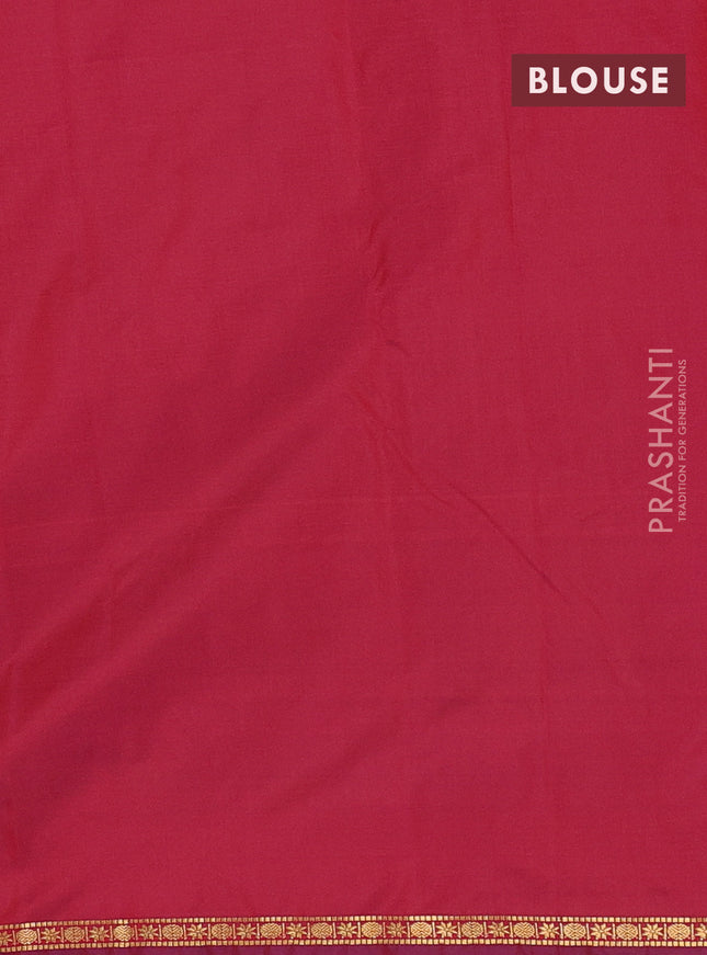 Arani semi silk saree dual shade of maroon with plain body and small zari woven border