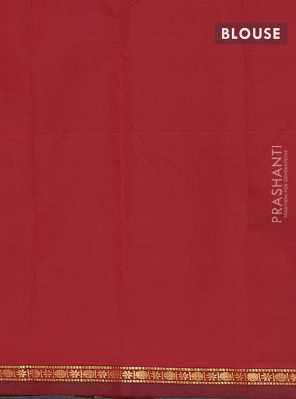 Arani semi silk saree maroon shade with plain body and small zari woven border