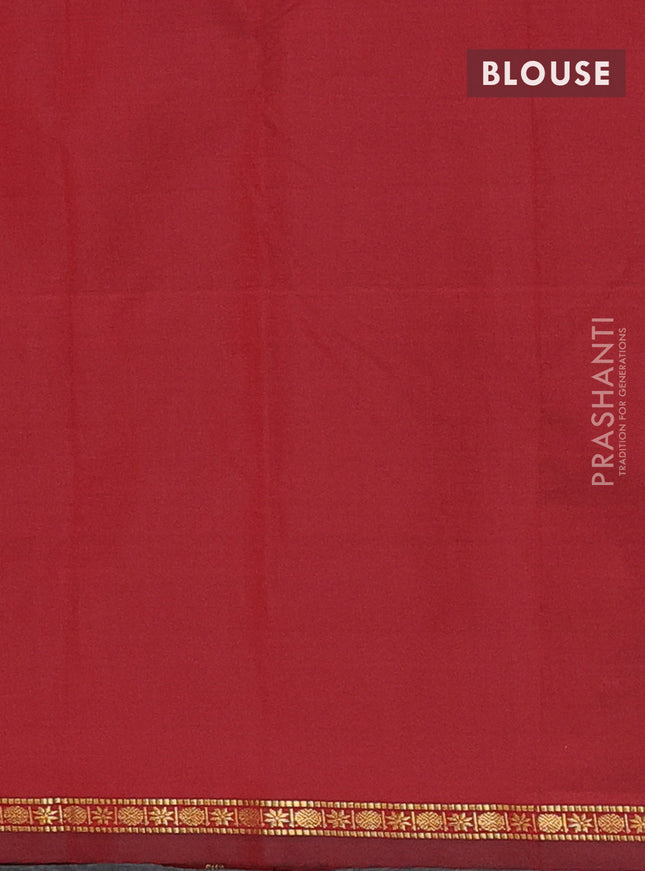Arani semi silk saree maroon shade with plain body and small zari woven border
