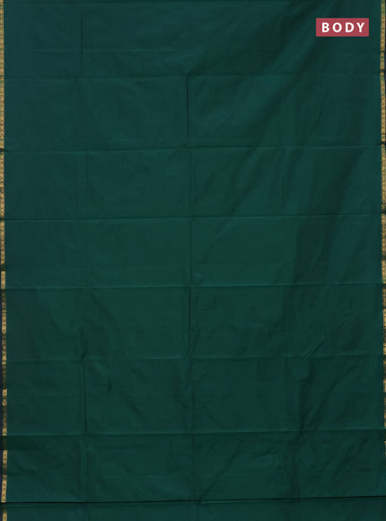 Arani semi silk saree dual shade of green with plain body and small zari woven border