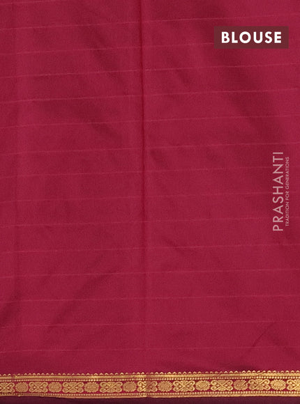 Arani semi silk saree dark pink with plain body and zari woven border