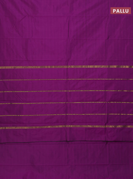 Arani semi silk saree purple with plain body and zari woven border