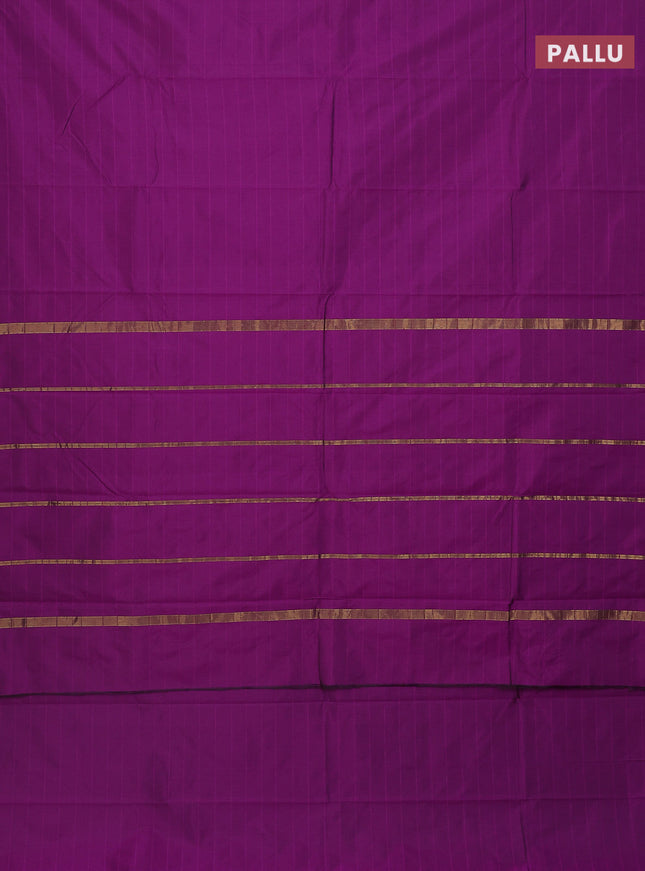 Arani semi silk saree purple with plain body and zari woven border
