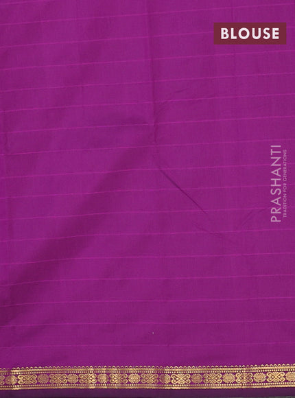 Arani semi silk saree purple with plain body and zari woven border