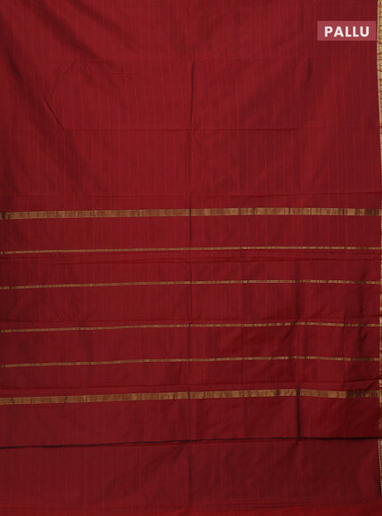 Arani semi silk saree maroon with plain body and zari woven border