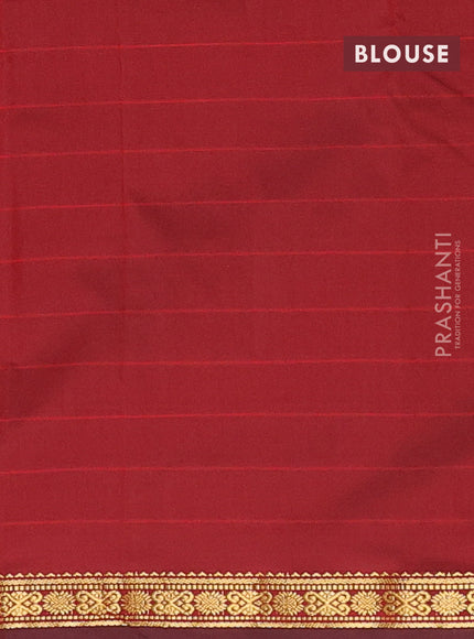 Arani semi silk saree maroon with plain body and zari woven border