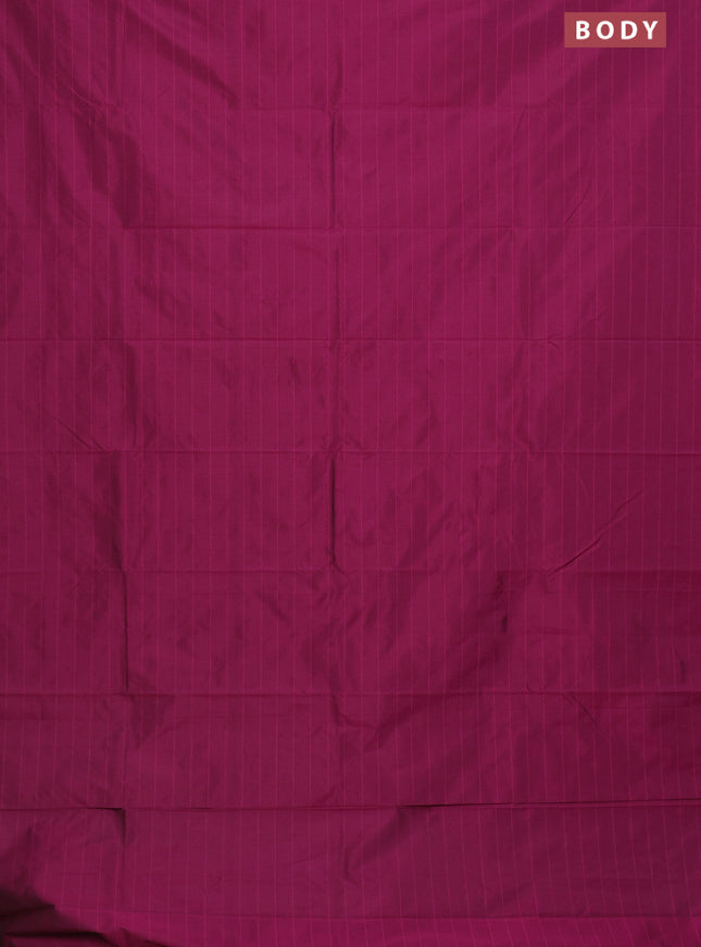 Arani semi silk saree purple with plain body and zari woven border