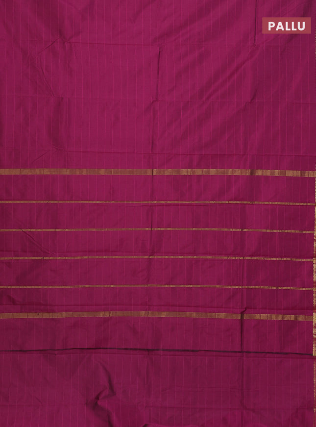 Arani semi silk saree purple with plain body and zari woven border