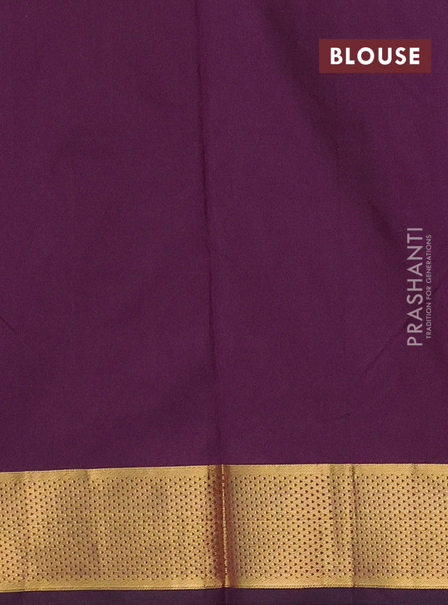 Arani semi silk saree deep purple with zari woven buttas and zari woven border