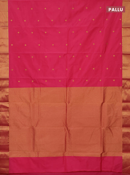 Arani semi silk saree dark peach pink with zari woven buttas and zari woven border