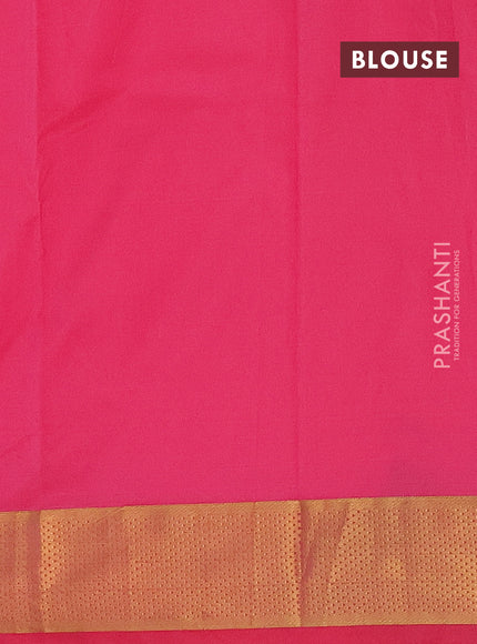 Arani semi silk saree dark peach pink with zari woven buttas and zari woven border