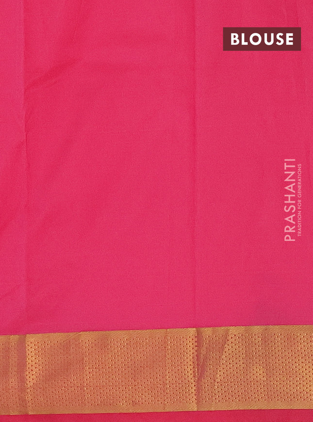Arani semi silk saree dark peach pink with zari woven buttas and zari woven border