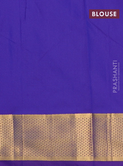 Arani semi silk saree blue with zari woven buttas and zari woven border