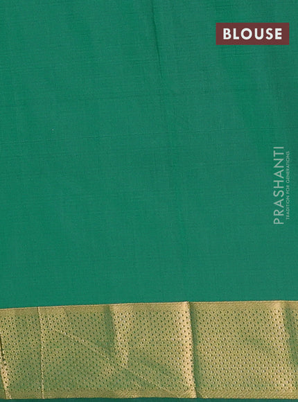 Arani semi silk saree green with zari woven buttas and zari woven border