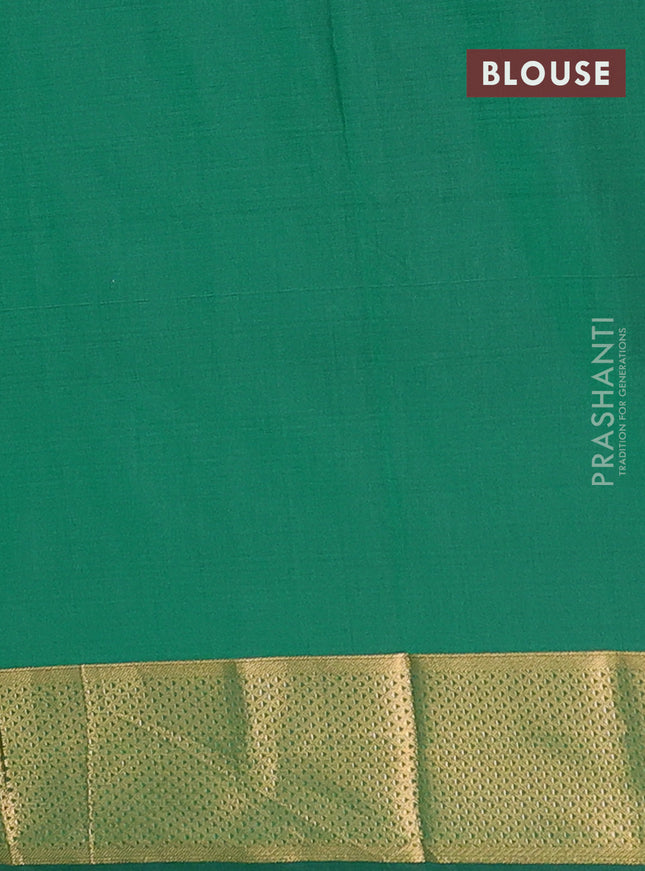 Arani semi silk saree green with zari woven buttas and zari woven border