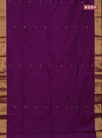 Arani semi silk saree purple with zari woven buttas and zari woven border