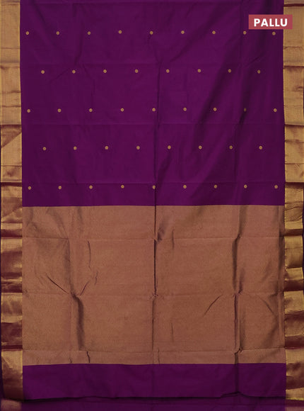 Arani semi silk saree purple with zari woven buttas and zari woven border