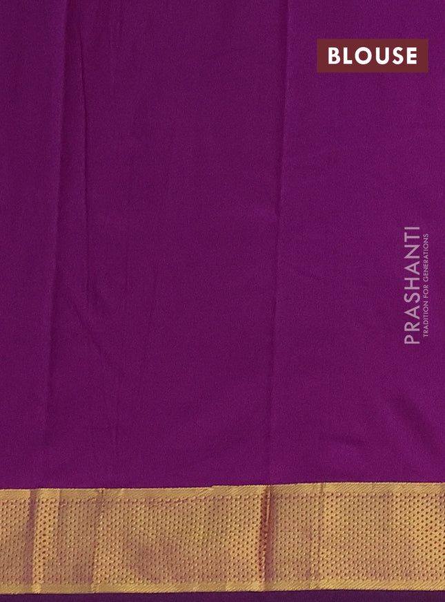 Arani semi silk saree purple with zari woven buttas and zari woven border