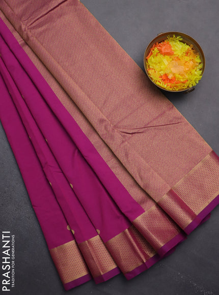 Arani semi silk saree purple shade with zari woven buttas and zari woven border