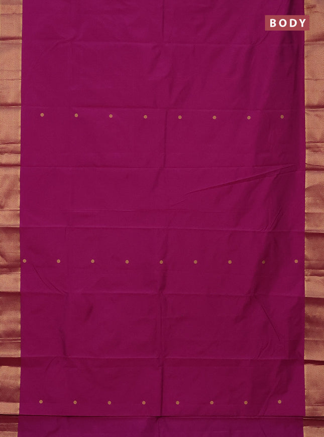 Arani semi silk saree purple shade with zari woven buttas and zari woven border