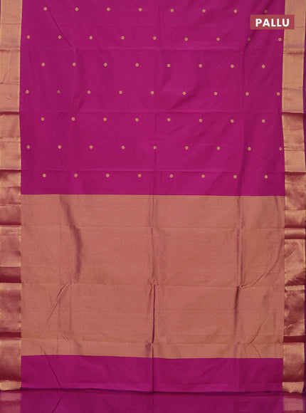 Arani semi silk saree purple shade with zari woven buttas and zari woven border