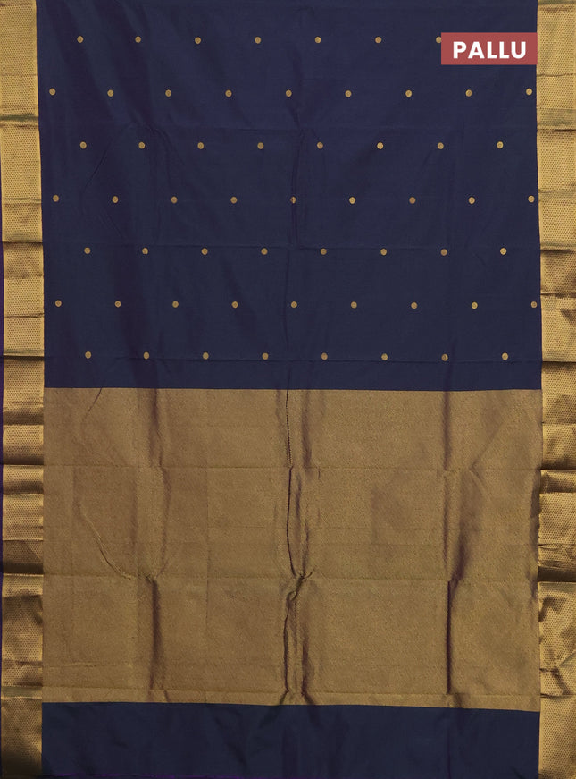 Arani semi silk saree dual shade of greenish violet with zari woven buttas and zari woven border