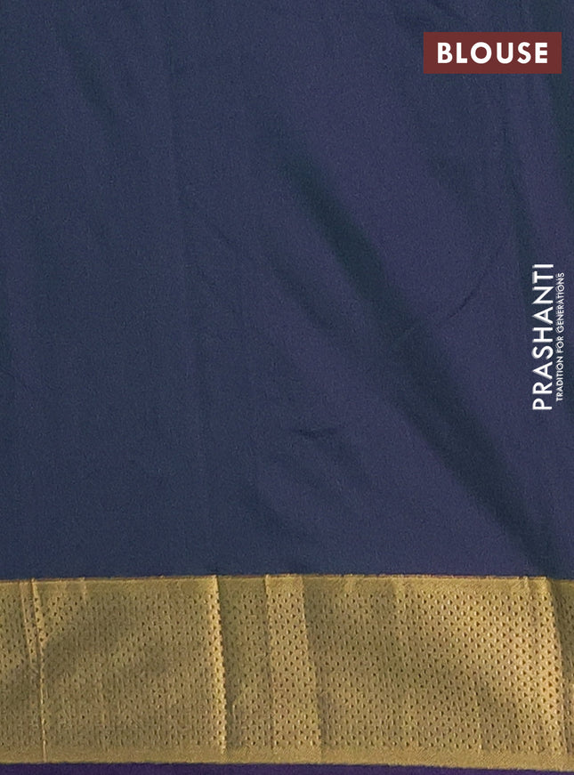 Arani semi silk saree dual shade of greenish violet with zari woven buttas and zari woven border