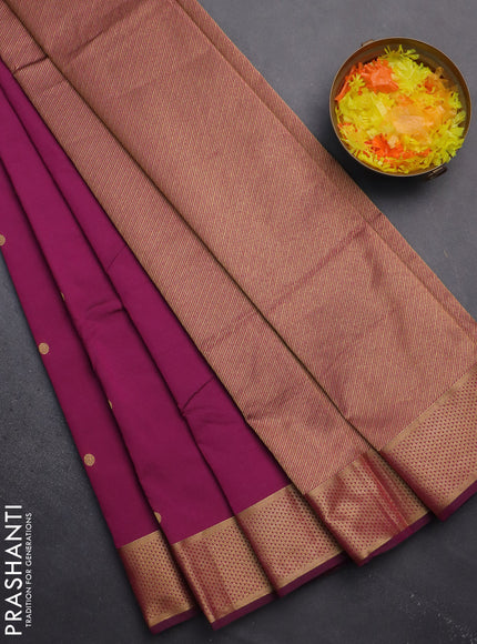 Arani semi silk saree purple with zari woven buttas and zari woven border
