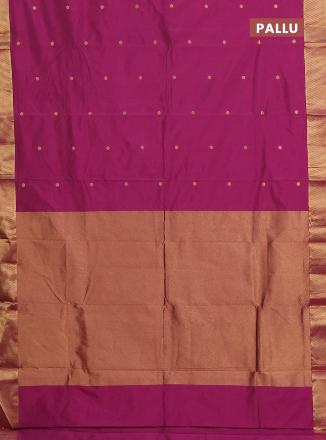 Arani semi silk saree purple with zari woven buttas and zari woven border