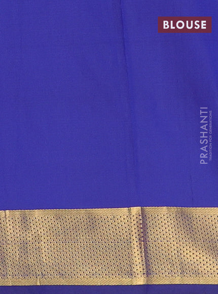 Arani semi silk saree dark blue with zari woven buttas and zari woven border