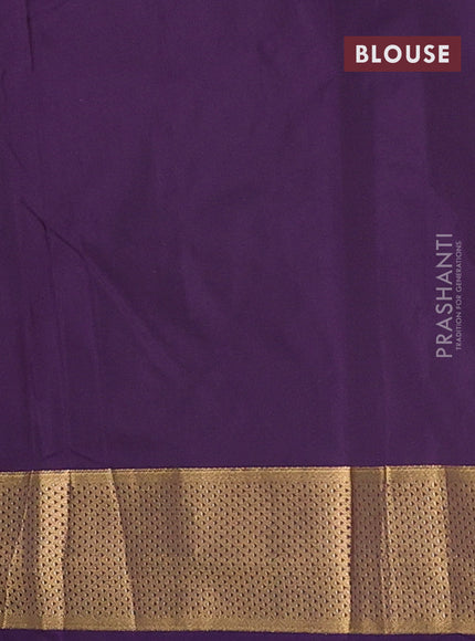 Arani semi silk saree deep violet with zari woven buttas and zari woven border